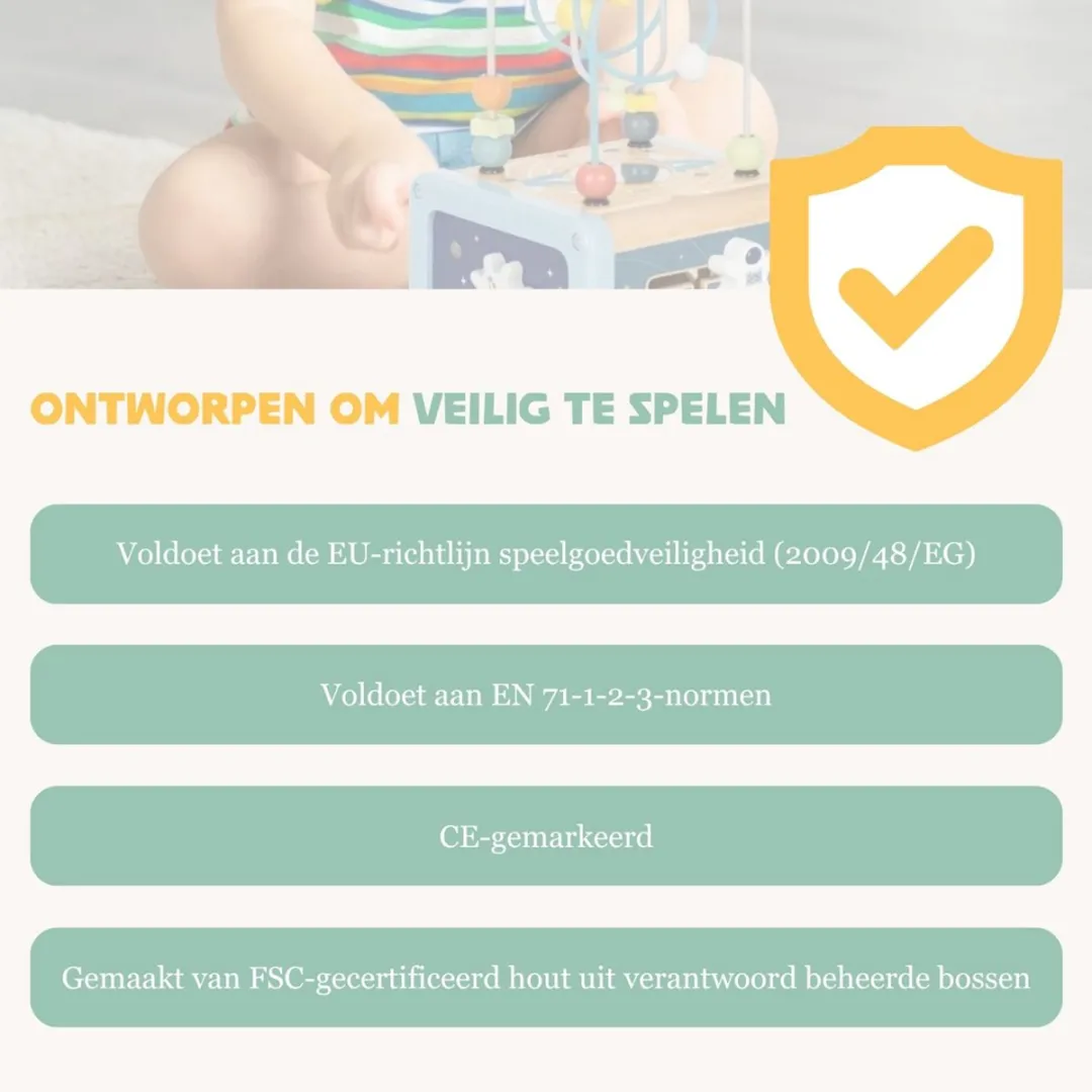 Tooky Toy Activiteitenkubus Ruimte-Thema - Meerkleurig
