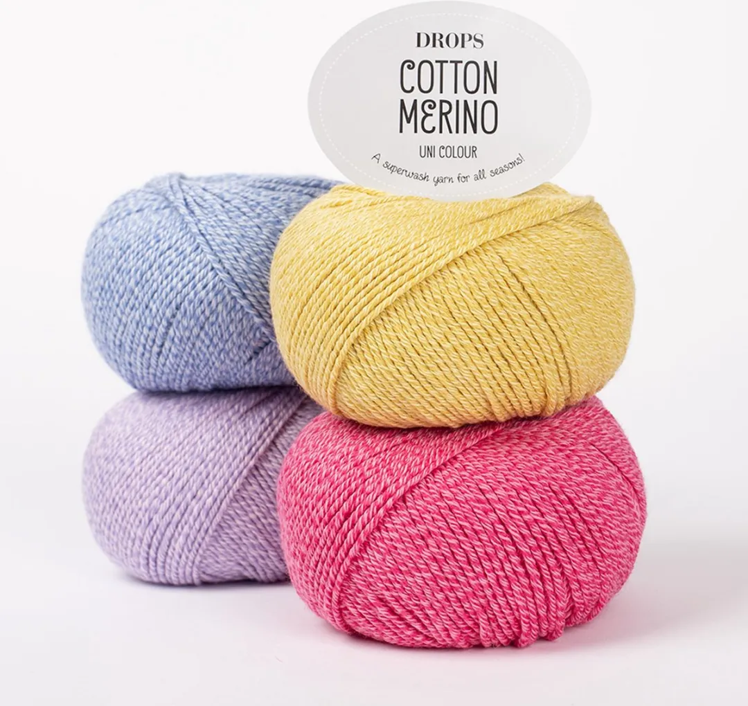 Drops Cotton Merino Uni Colour Wol/Katoen Garen - Rood