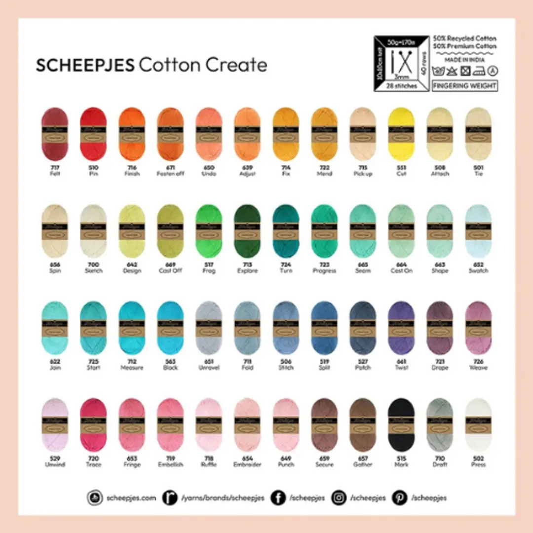 Scheepjes Cotton Create 715 Pick Up - Roze