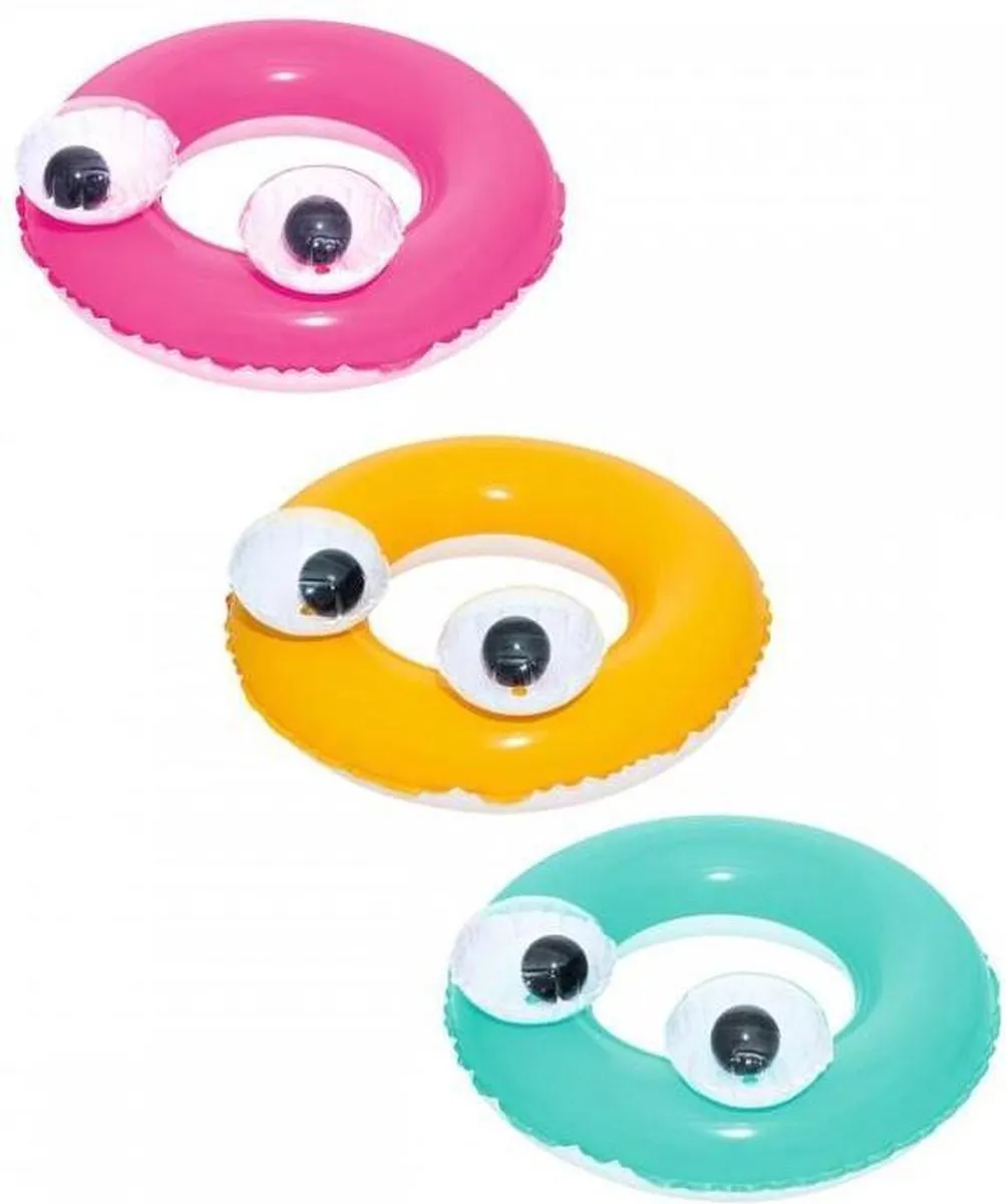 Bestway Bigeye Zwemring 61cm - Roze/Blauw/Gel