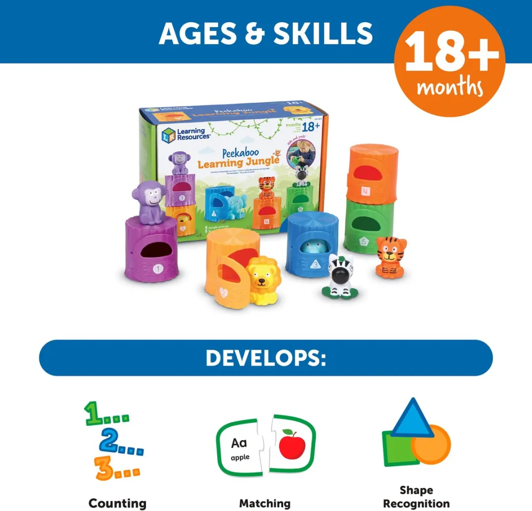 Learning Resources Peekaboo Learning Jungle 950LER6815 - Meerkleurig