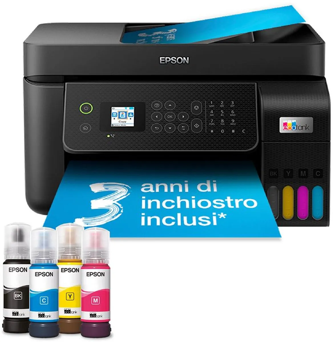 Epson EcoTank ET-4800 A4 Multifunction Printer - 4 Kleuren - 25ppm - Zwart