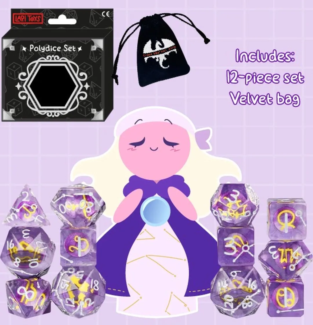 Lapi Toys DnD Polydice Mega Set 12 Stuks - Paars