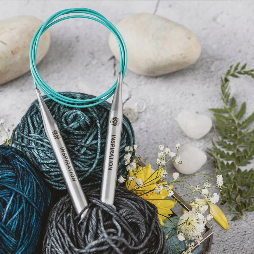 KnitPro Mindful Rondellen 120cm 2.25mm - Metaal/Turquoise