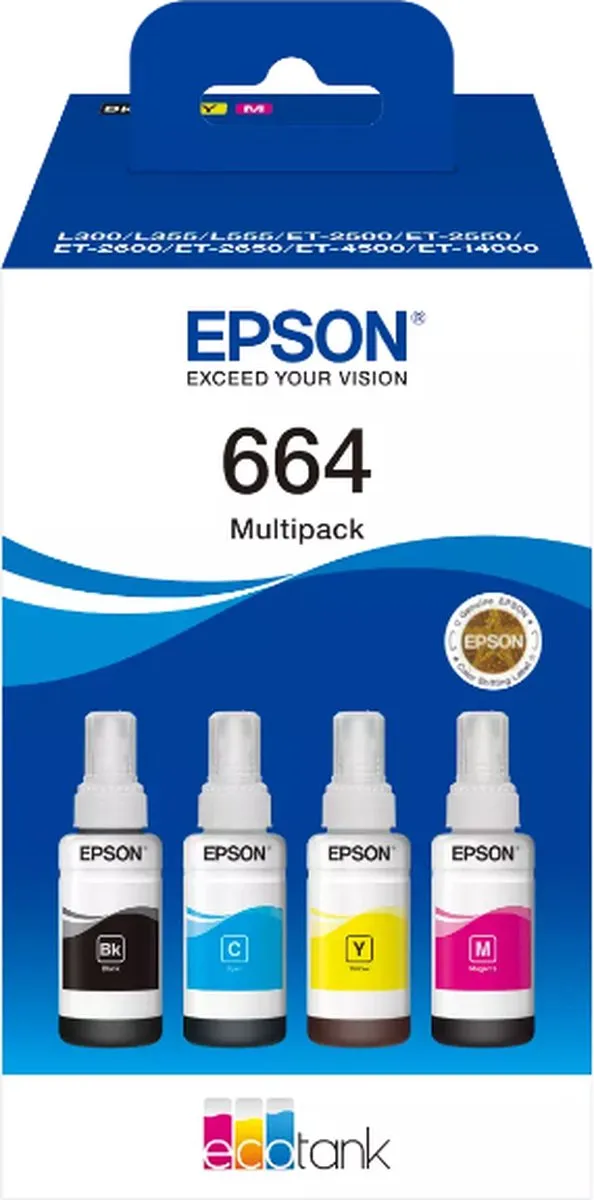 Epson 664 Multipak Inktcartridges - 2x Zwart 70ml