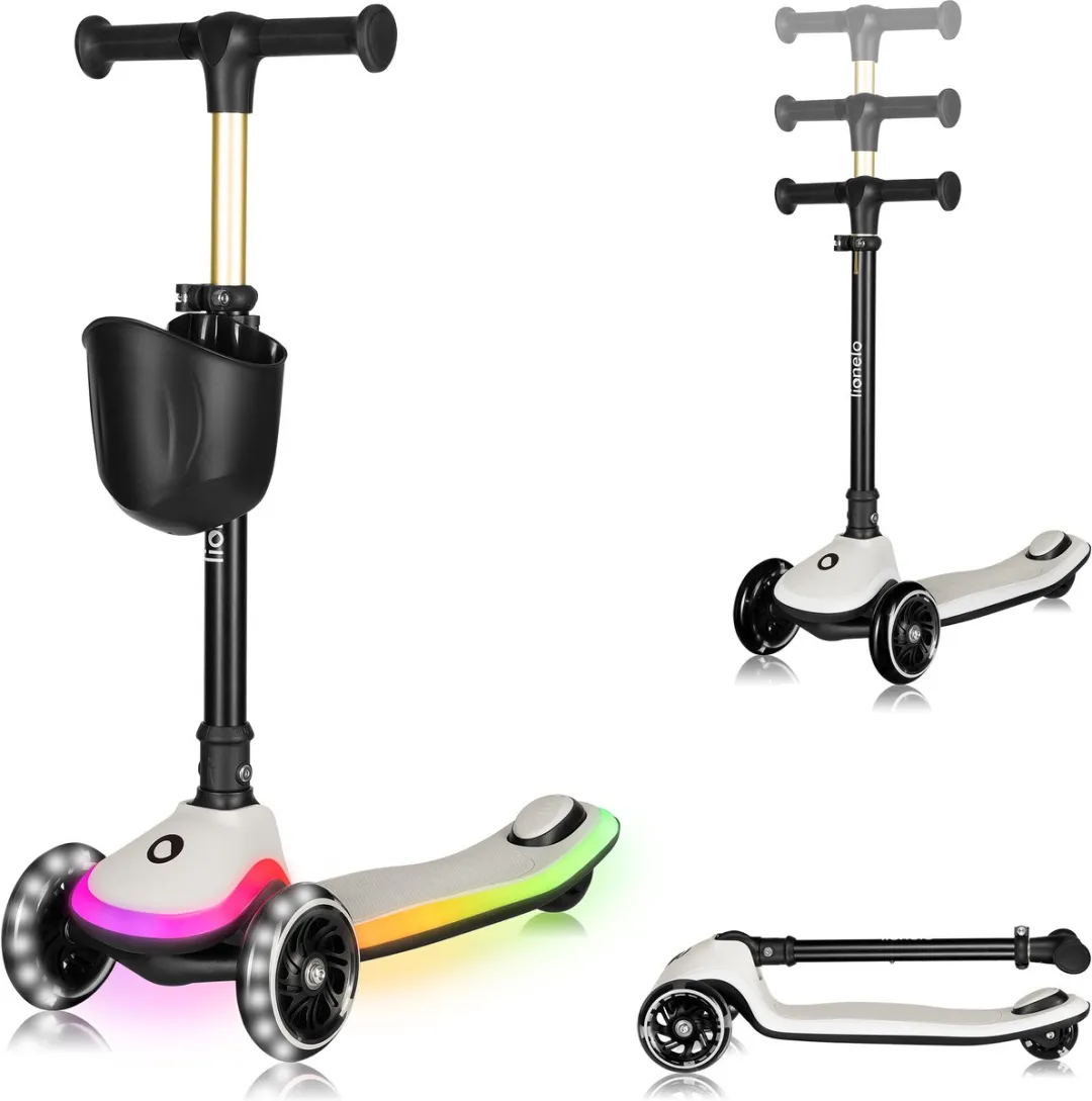 Lionelo Mey Kinderstep + Fietshelm 12 Inch - Beige