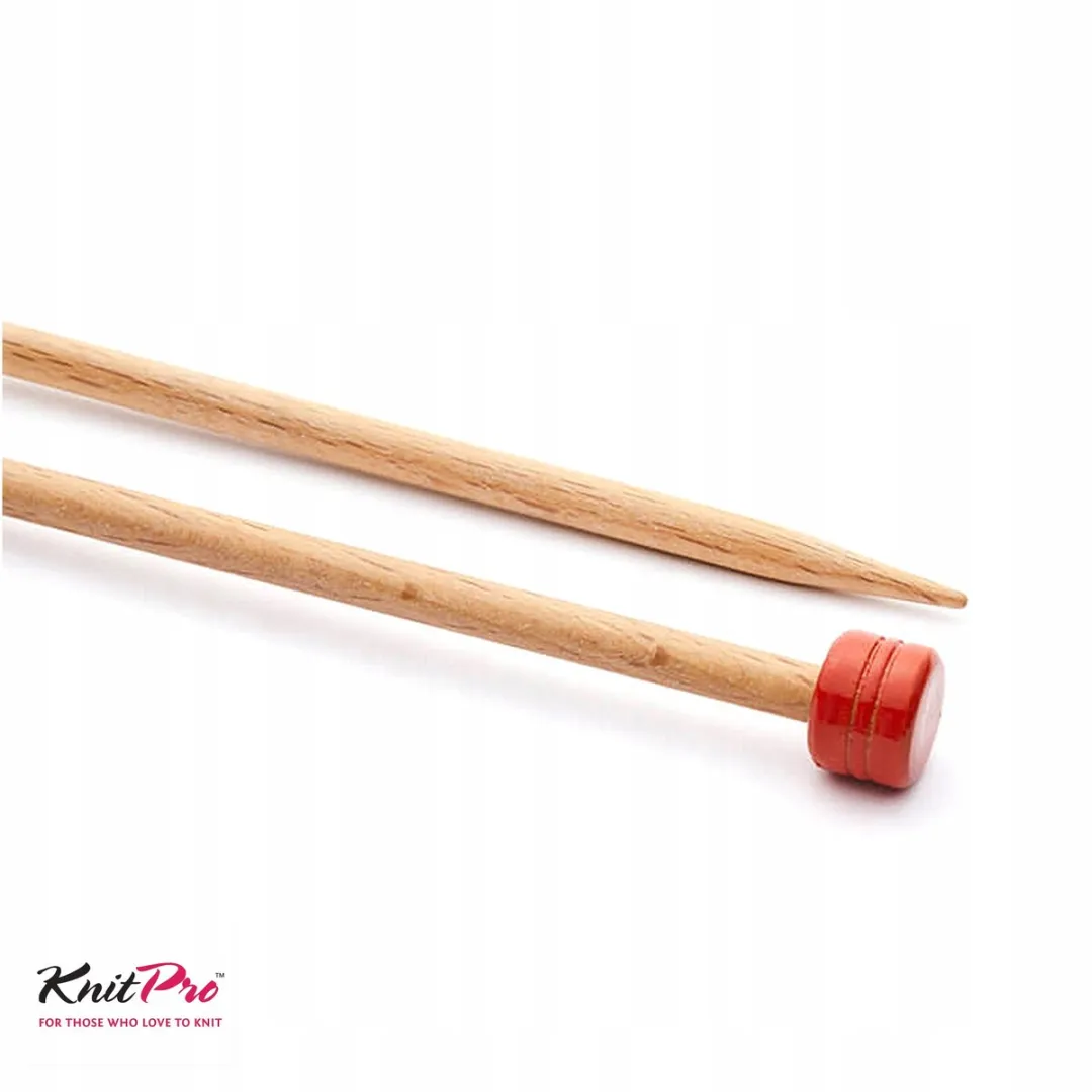 KnitPro Basix Rechts Houten Breinaalden 3.5mm - Rood