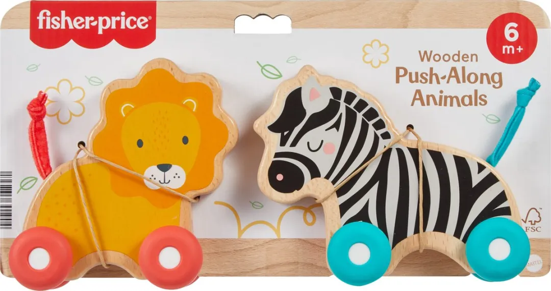 Fisher Price Houten Duwdierenbotten JFN19 - Meerkleurig - afbeelding 4 van 6