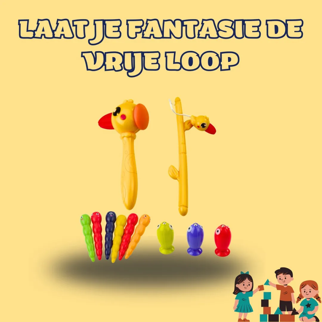 Lean Toys EduPlay Crocodile Sensorische Kubus - Muzikaal Doolhof & Magnetisch Hengelspel - 1-3 Jaar