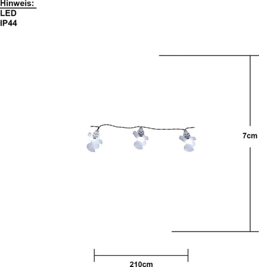 Star Trading Halloween Sprookjesverlichting 2,1m - 8 Stuks - Wit