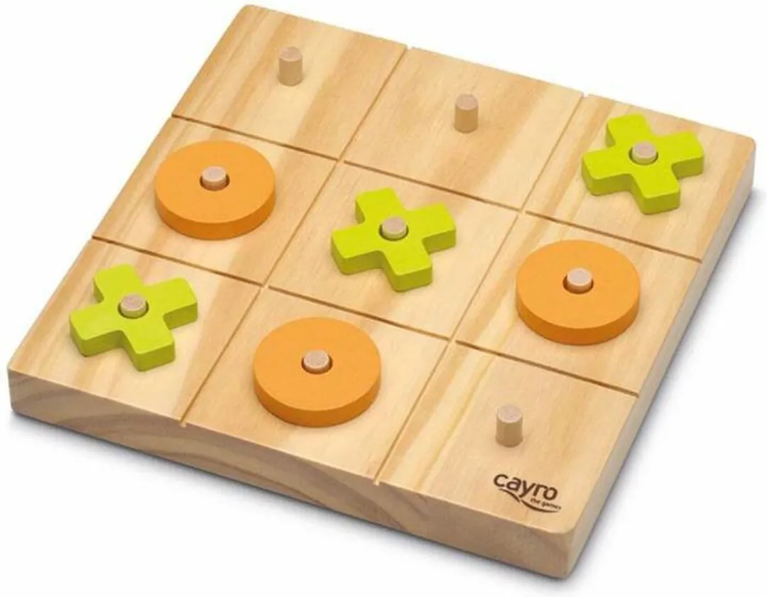 Geronimo Games Cayro Tic Tac Toe - Houten Bord 20x20cm - 2 Spelers