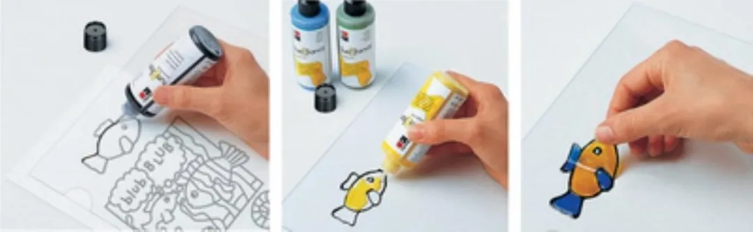 Marabu Sticker- en Glasverf Oranje 80ml