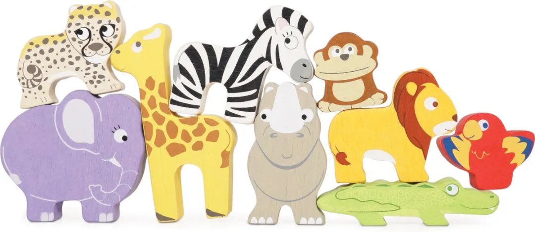 Le Toy Van Africa Stacker Tower & Bag - Veelkleurig