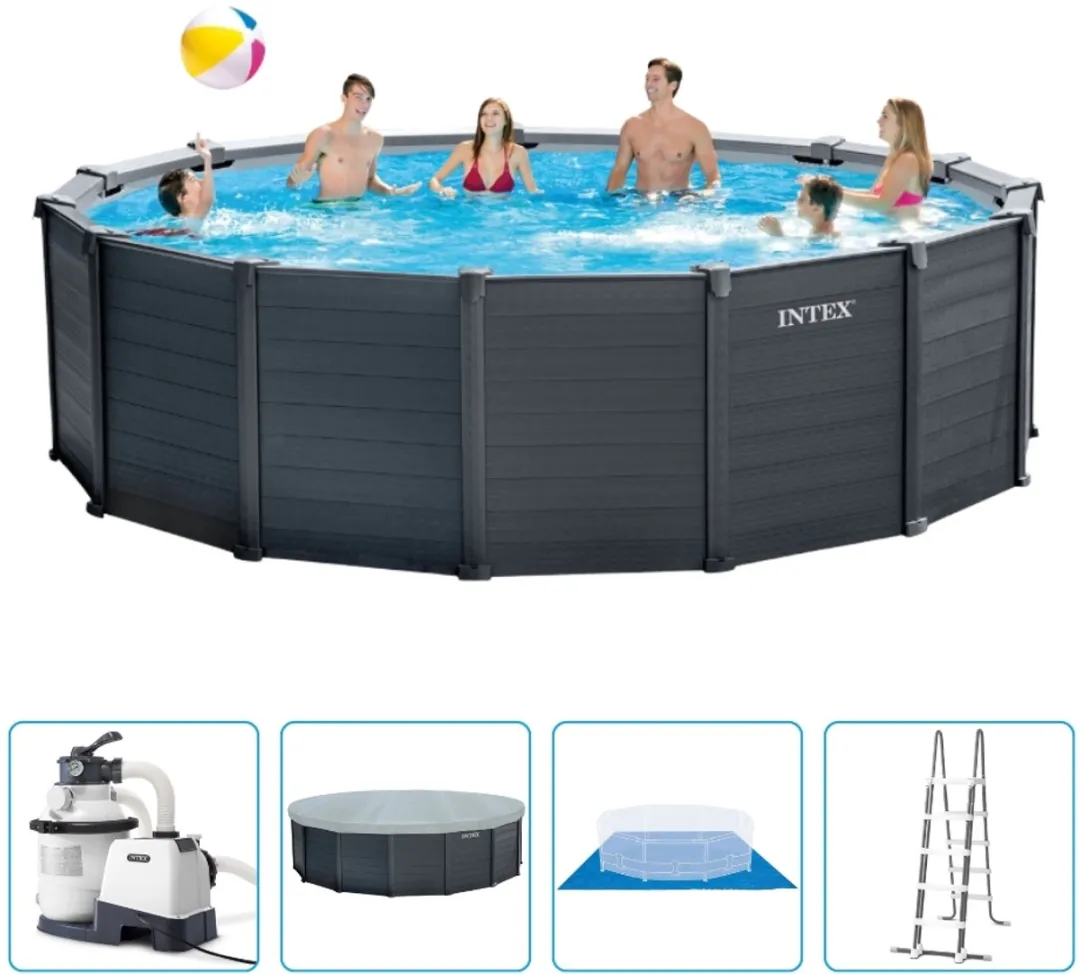 Intex Graphite Gray Zwembad 478x124cm