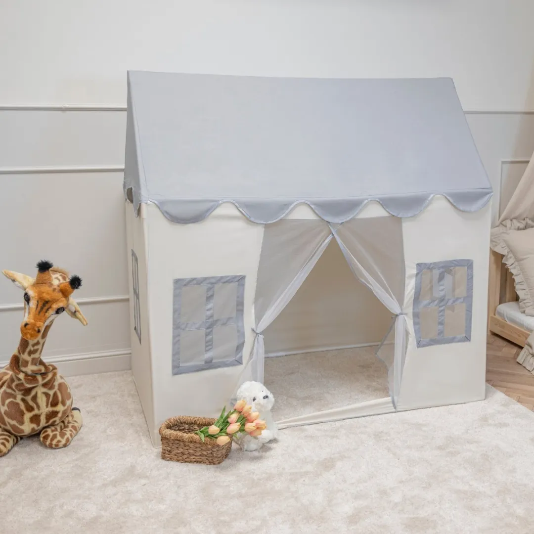KiddyMoon Speeltent Wit-Grijs - Speelhuisje