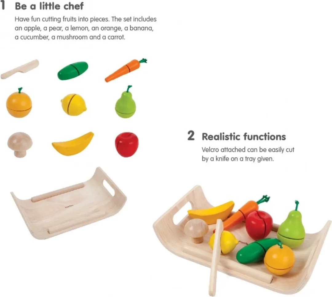 Plantoys Houten Keukenaccessoires Assorted Fruit & Groente - Multicolor