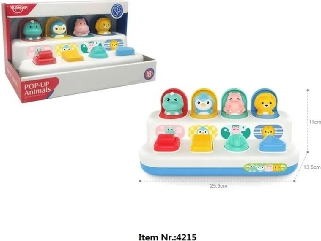 Jonotoys Baby Pop Up Dieren Speelgoed - Meerkleurig