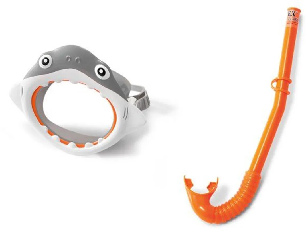 Intex Waterplezier Speelset Dolfijn luchtbed - Haai snorkel - Grijs