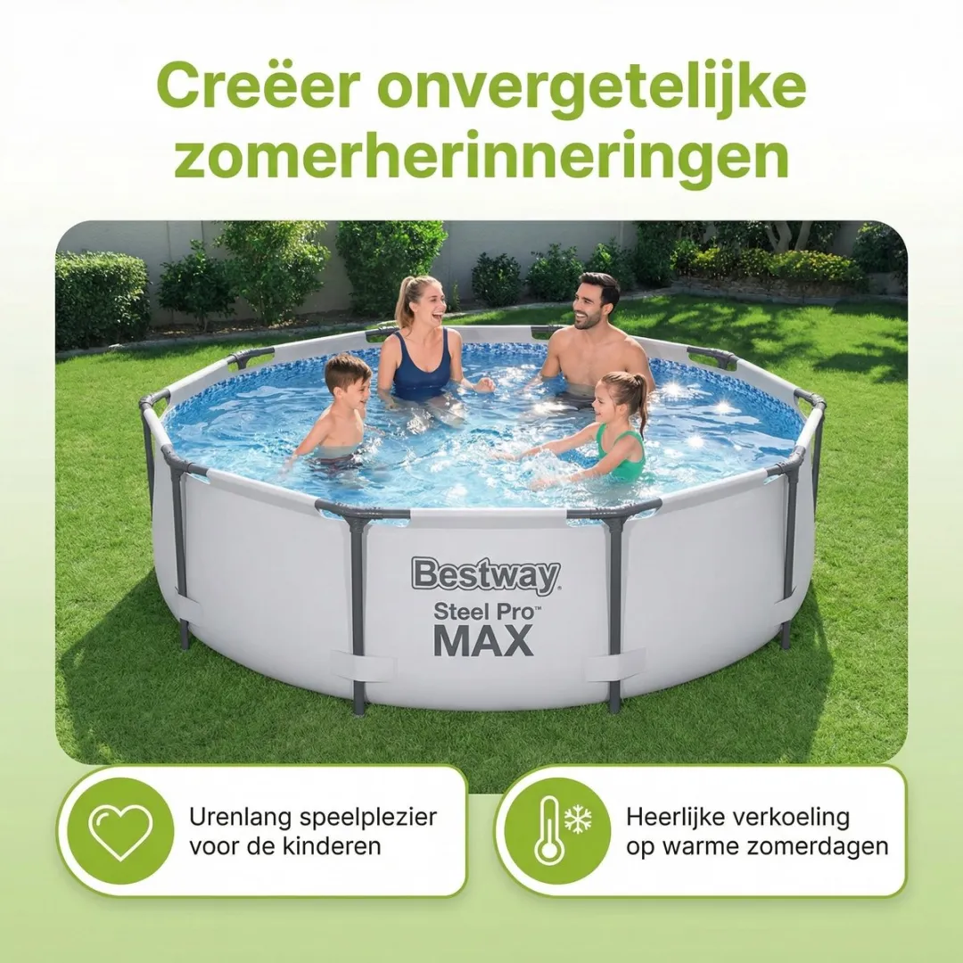 Bestway Steel Pro MAX 56408 Zwembad 305x76cm - Grijs