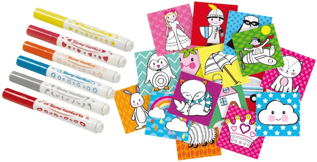 SES Creative Stempelstiften - 6 Stuks met 16 Vellen