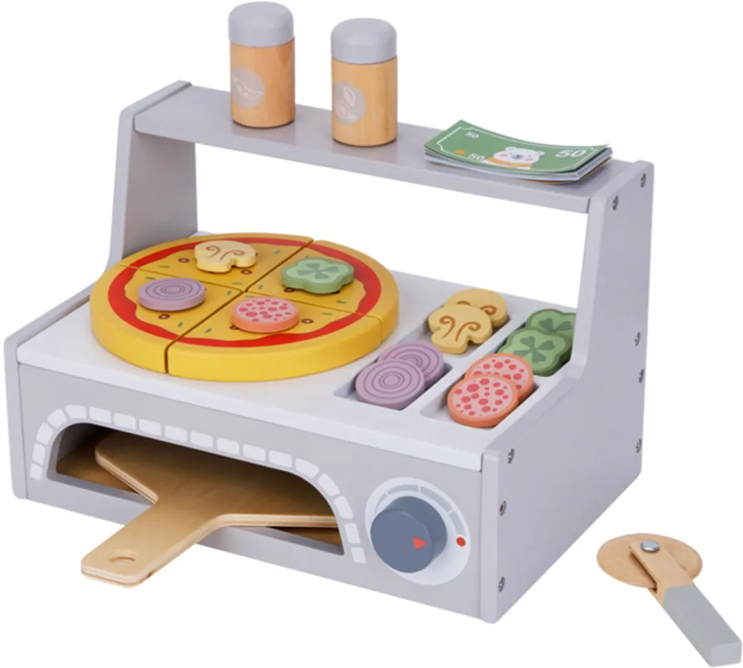 Tooky Toy Pizzeria Houten Accessoires - Meerkleurig