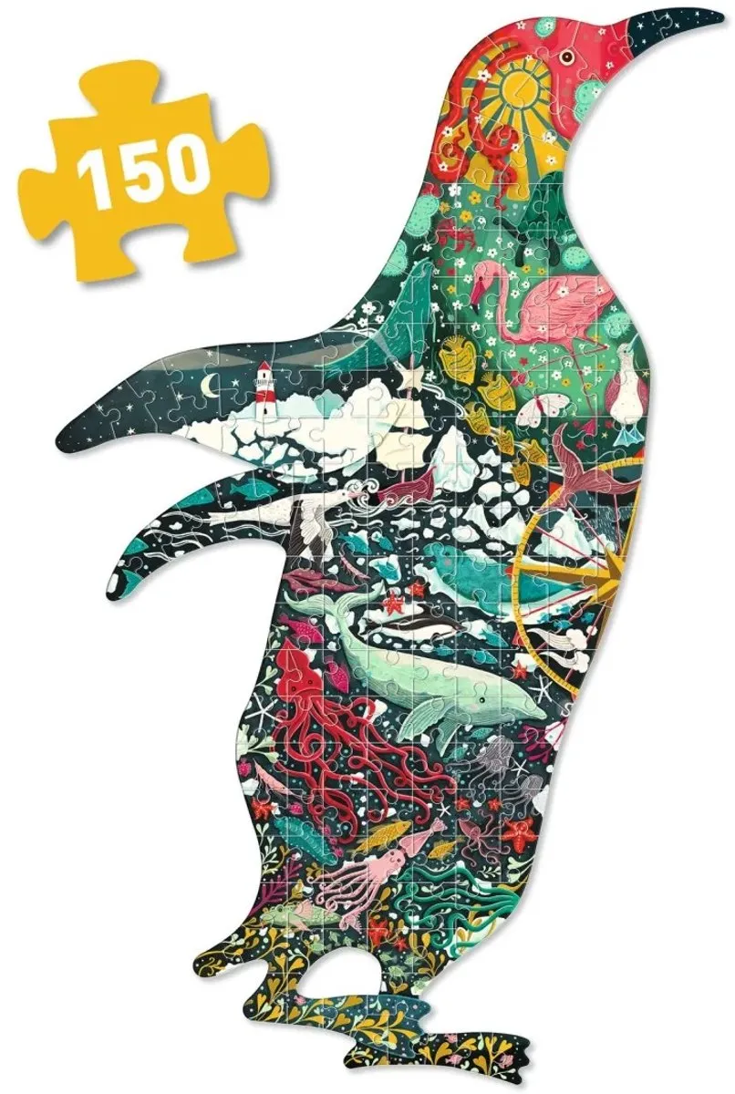 Djeco Kunst Puzzel Pinguïn 150 Stuks - Multicolor