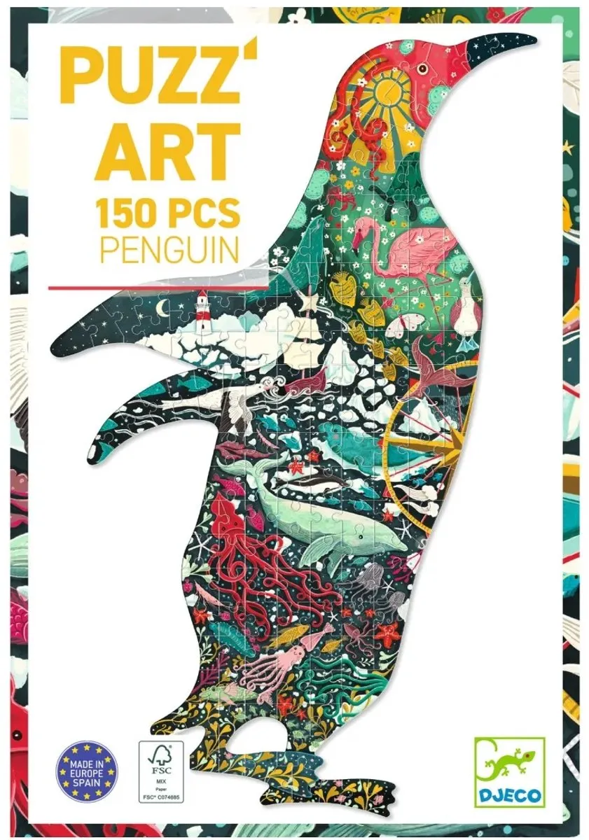Djeco Kunst Puzzel Pinguïn 150 Stuks - Multicolor