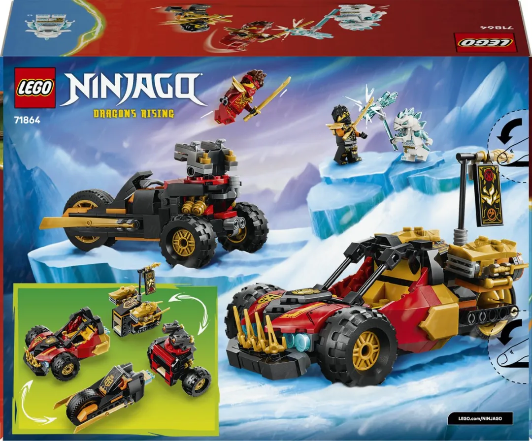 LEGO Ninjago Kai en Cole's Combivoertuigen 71864 - 394 Stukken - afbeelding 6 van 6