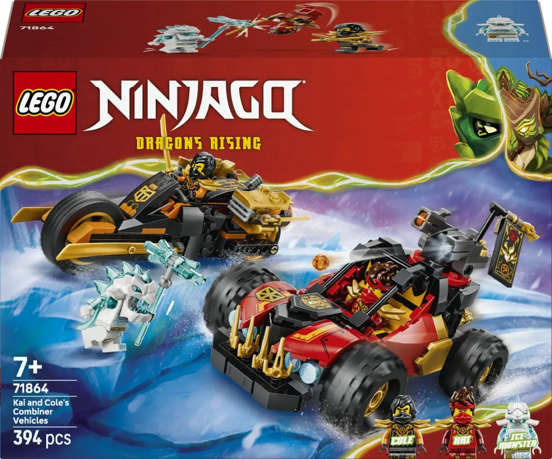 LEGO Ninjago Kai en Cole's Combivoertuigen 71864 - 394 Stukken