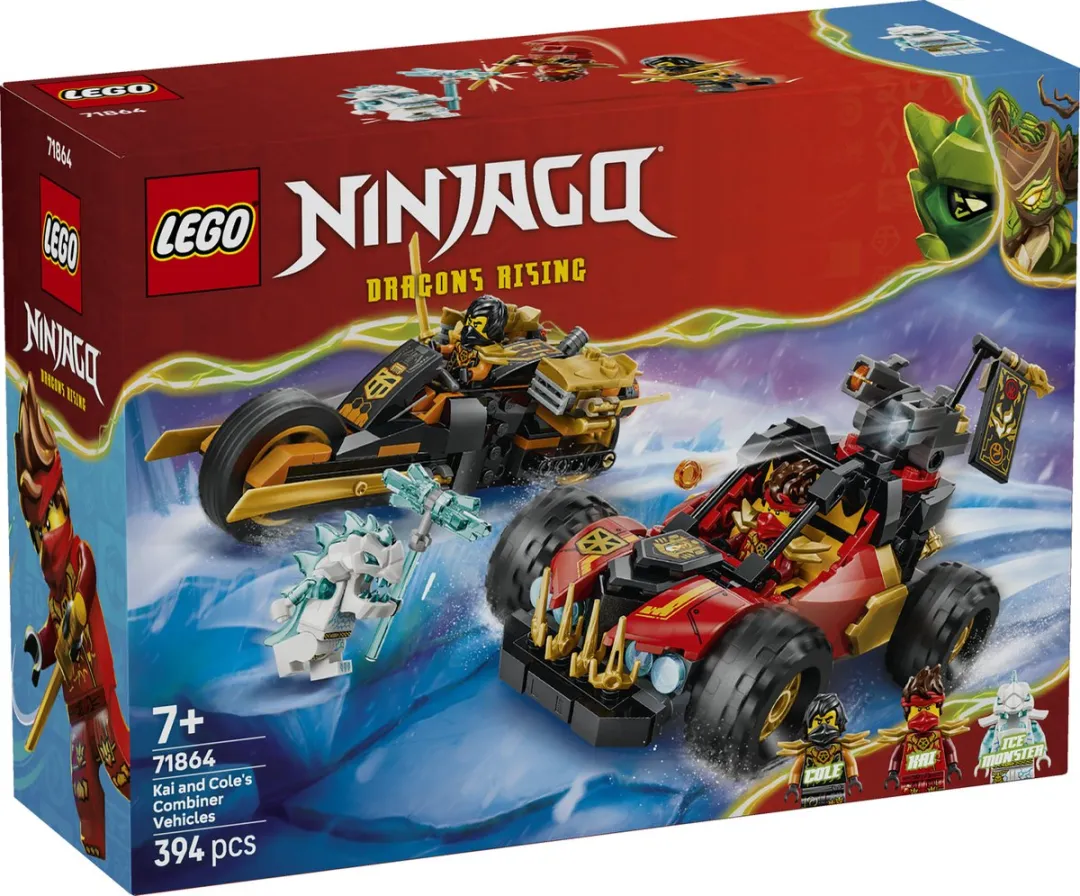 LEGO Ninjago Kai en Cole's Combivoertuigen 71864 - 394 Stukken