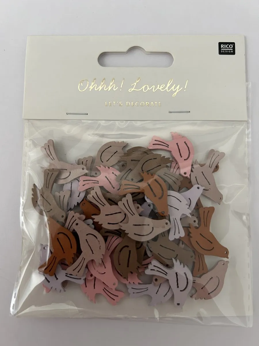 Rico Design Houten Strooigoed Vogeltjes Pastel