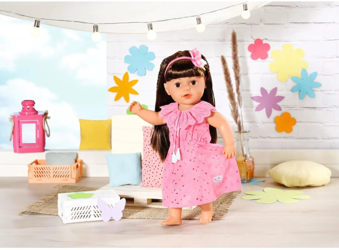Baby Born Trendy Bloemenjurk 43cm - Roze