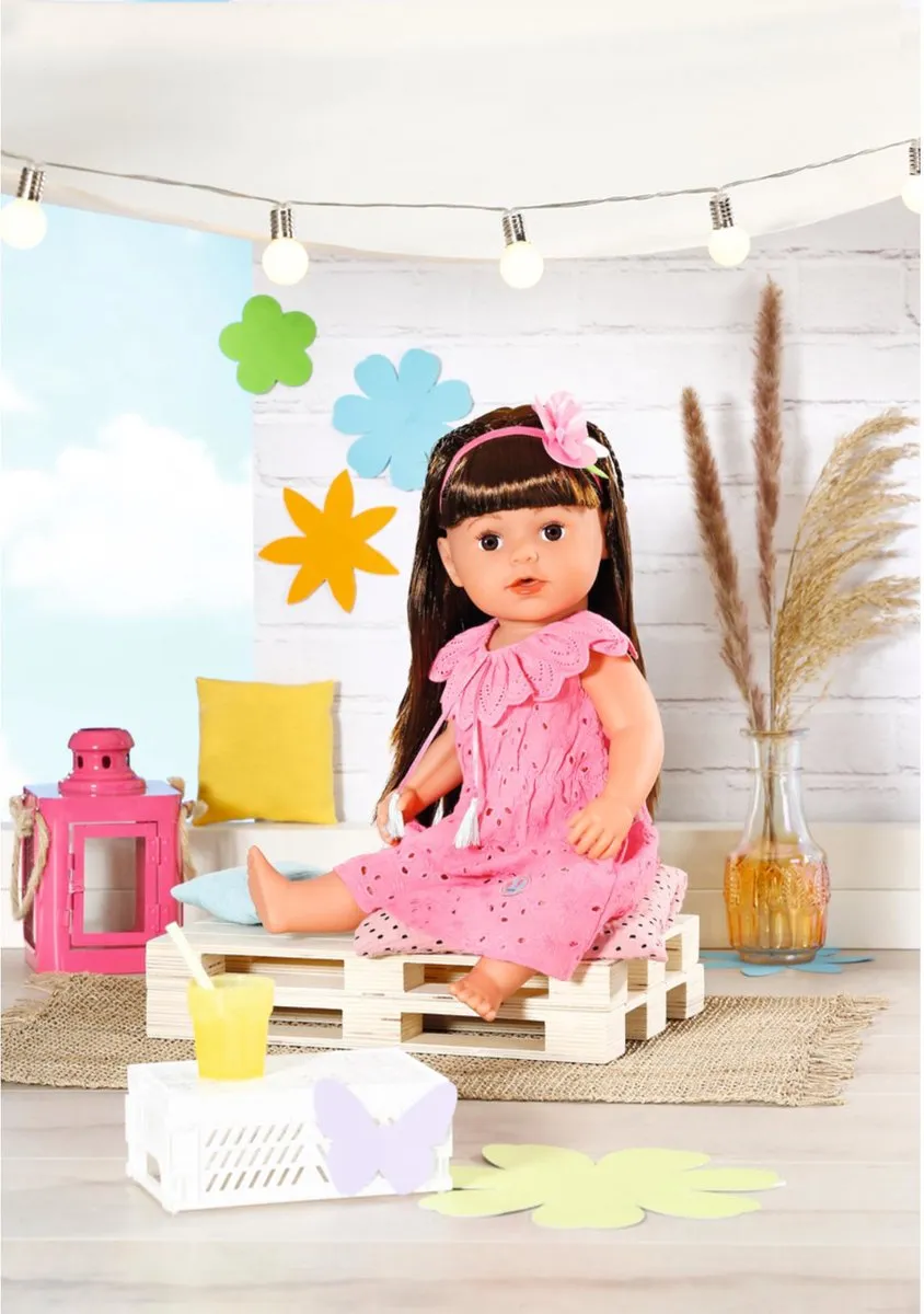 Baby Born Trendy Bloemenjurk 43cm - Roze