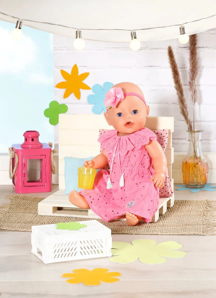Baby Born Trendy Bloemenjurk 43cm - Roze