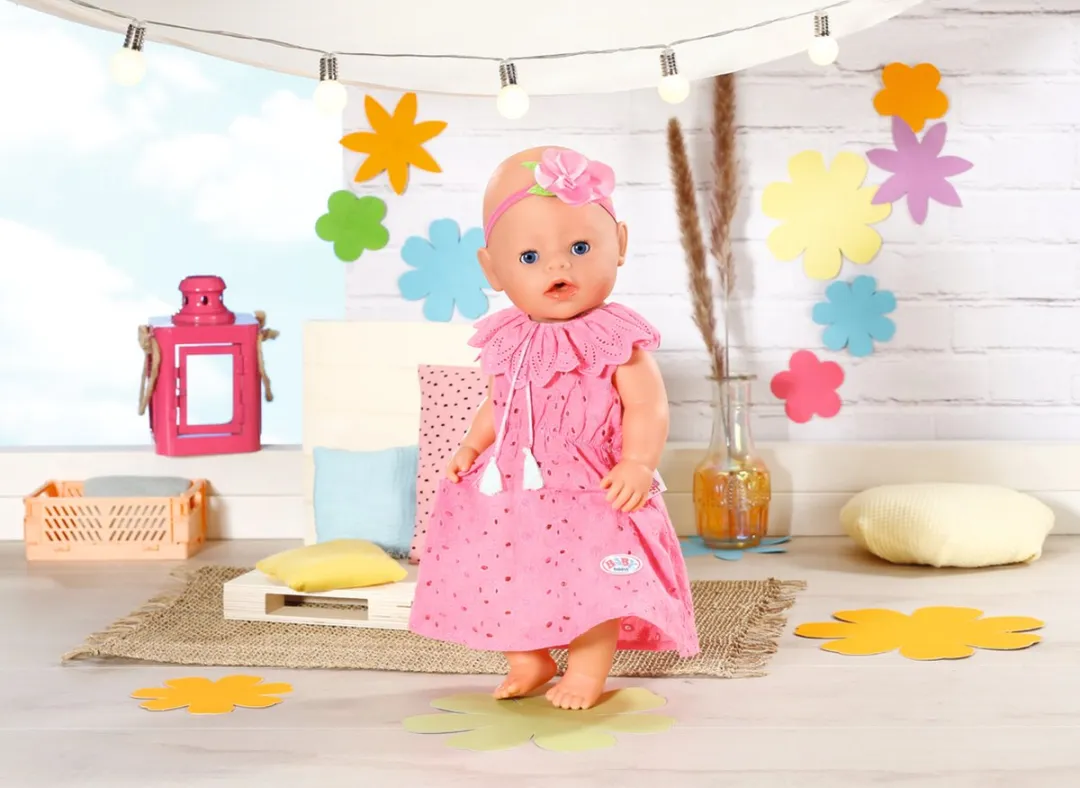 Baby Born Trendy Bloemenjurk 43cm - Roze - afbeelding 6 van 6