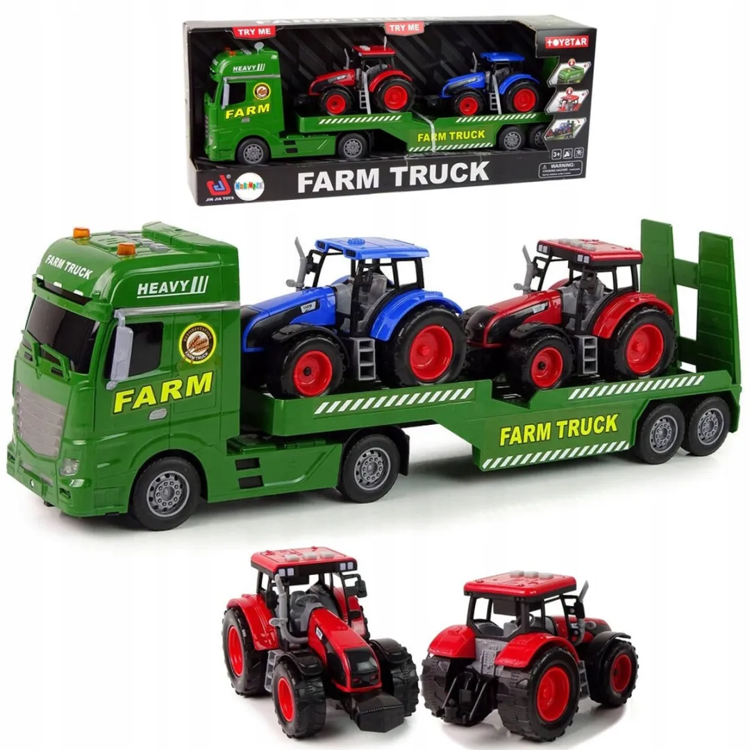 TOYSTAR Speelgoed Vrachtwagen Trailer met Tractoren