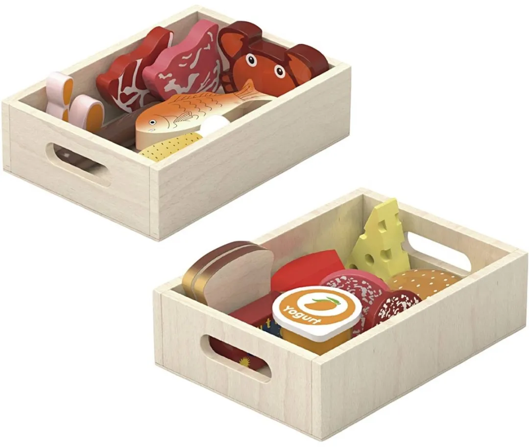 Viga Houten Voedselboxenset - 2 Stuks - Meerkleurig