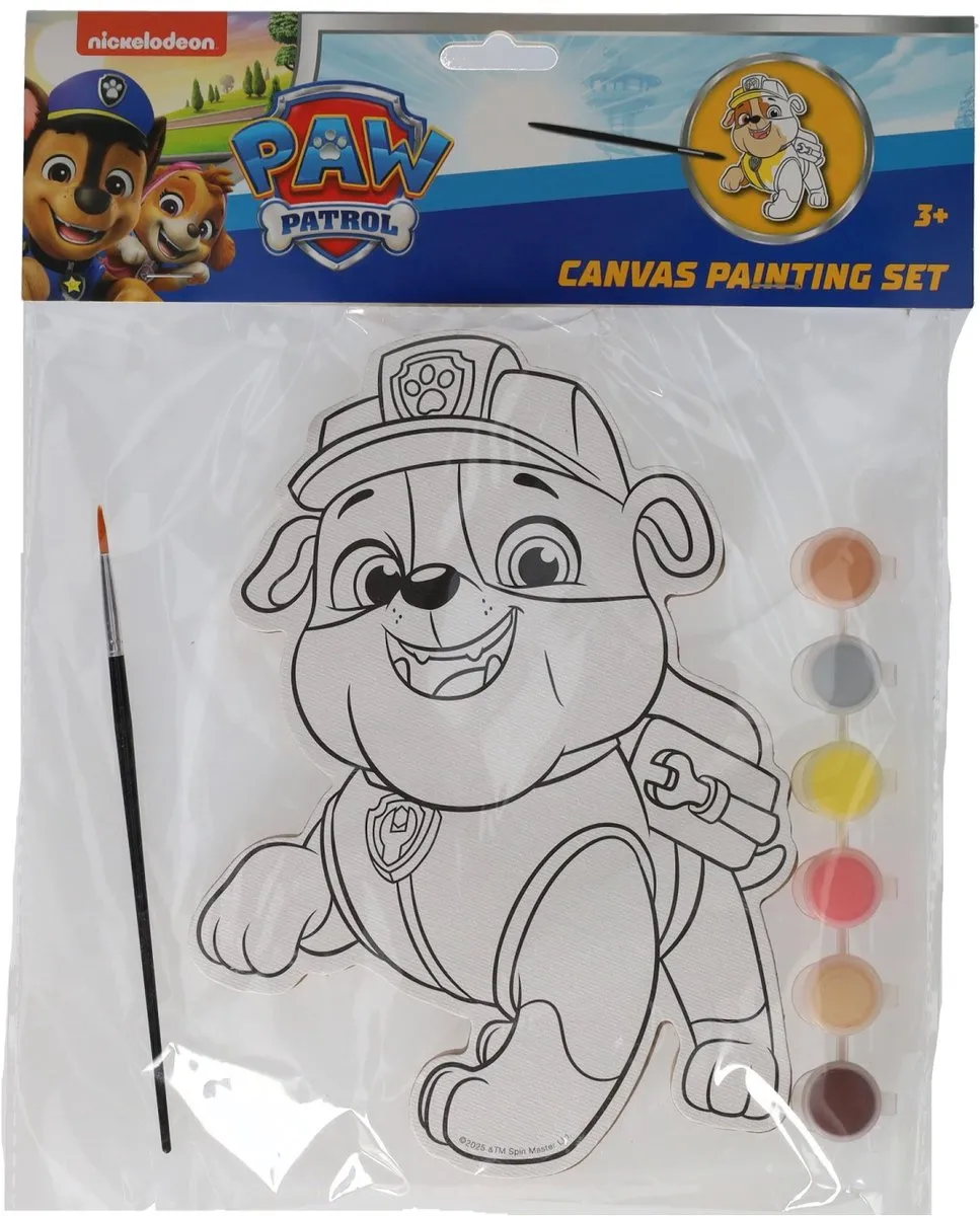Johntoy PAW Patrol schilderen canvas Rubble inclusief penseel en verf.