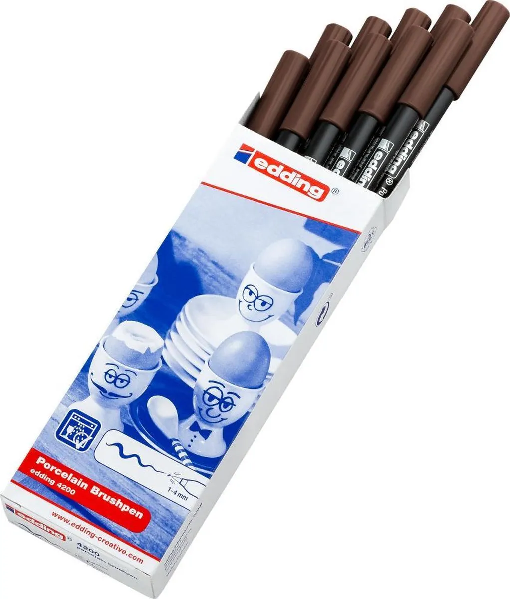 edding 4200 Porseleinstift - Bruin - afbeelding 2 van 4