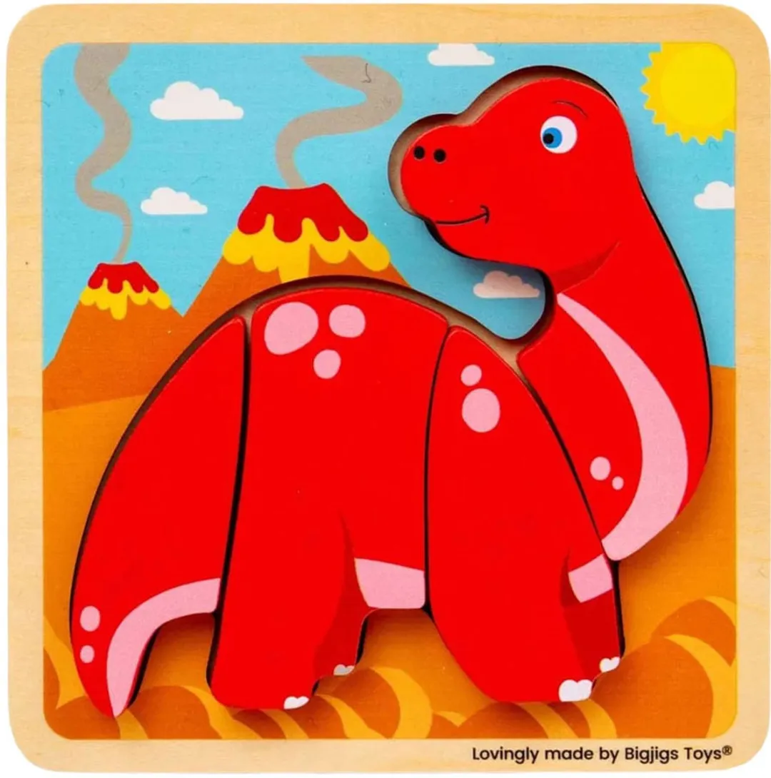 BIGJIGS Houten Diplodocus Vormenpuzzel