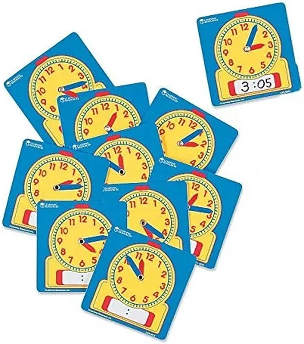 Learning Resources Schrijf & Wis Klokken - 10 Stuks - afbeelding 2 van 2