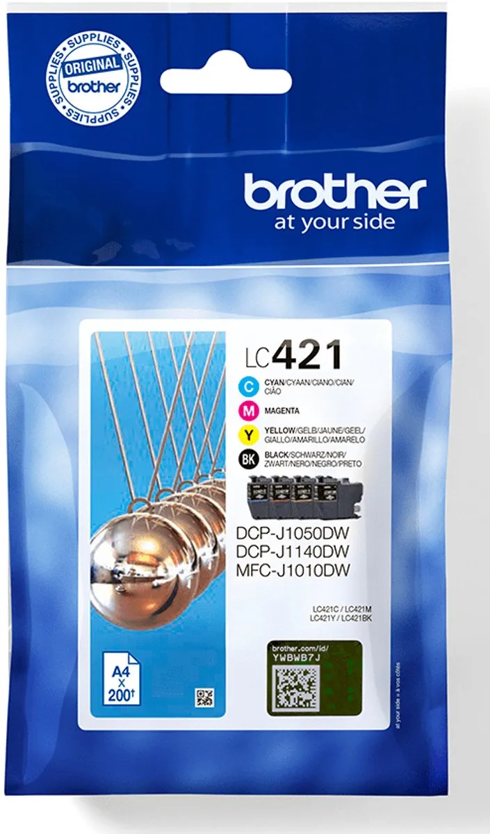 Brother LC-421VAL Originele Cartridge - Zwart/Cyaan/Magenta/Geel