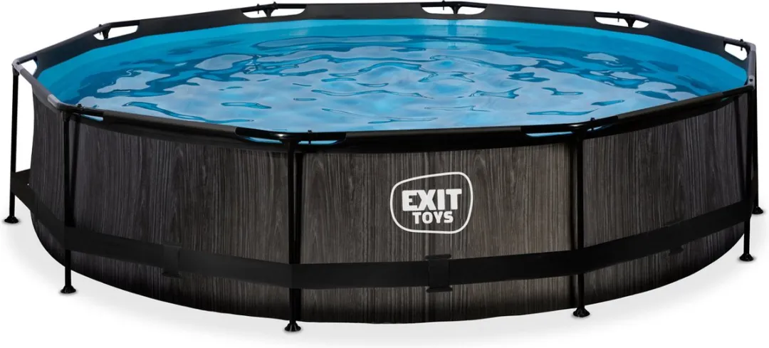 EXIT Toys Black Wood Zwembad 360x76cm - Zwart