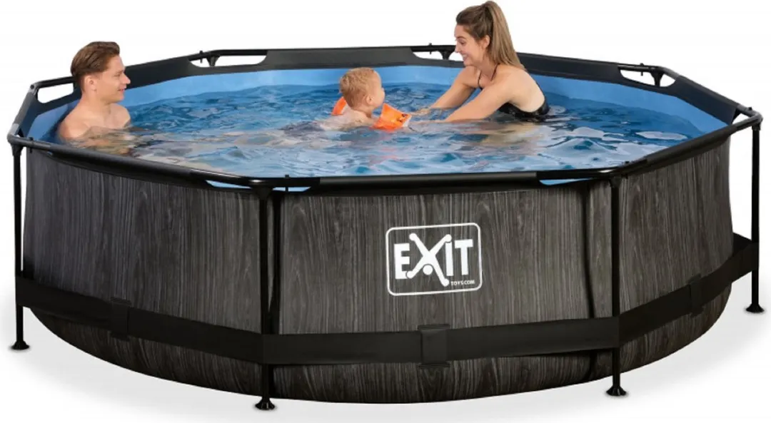 EXIT Toys Black Wood Zwembad 360x76cm - Zwart