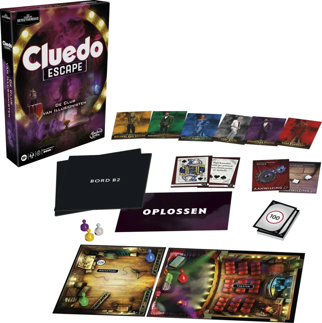 Hasbro Gaming Cluedo Escape The Illusionist Club - 6 Spelers - afbeelding 6 van 6