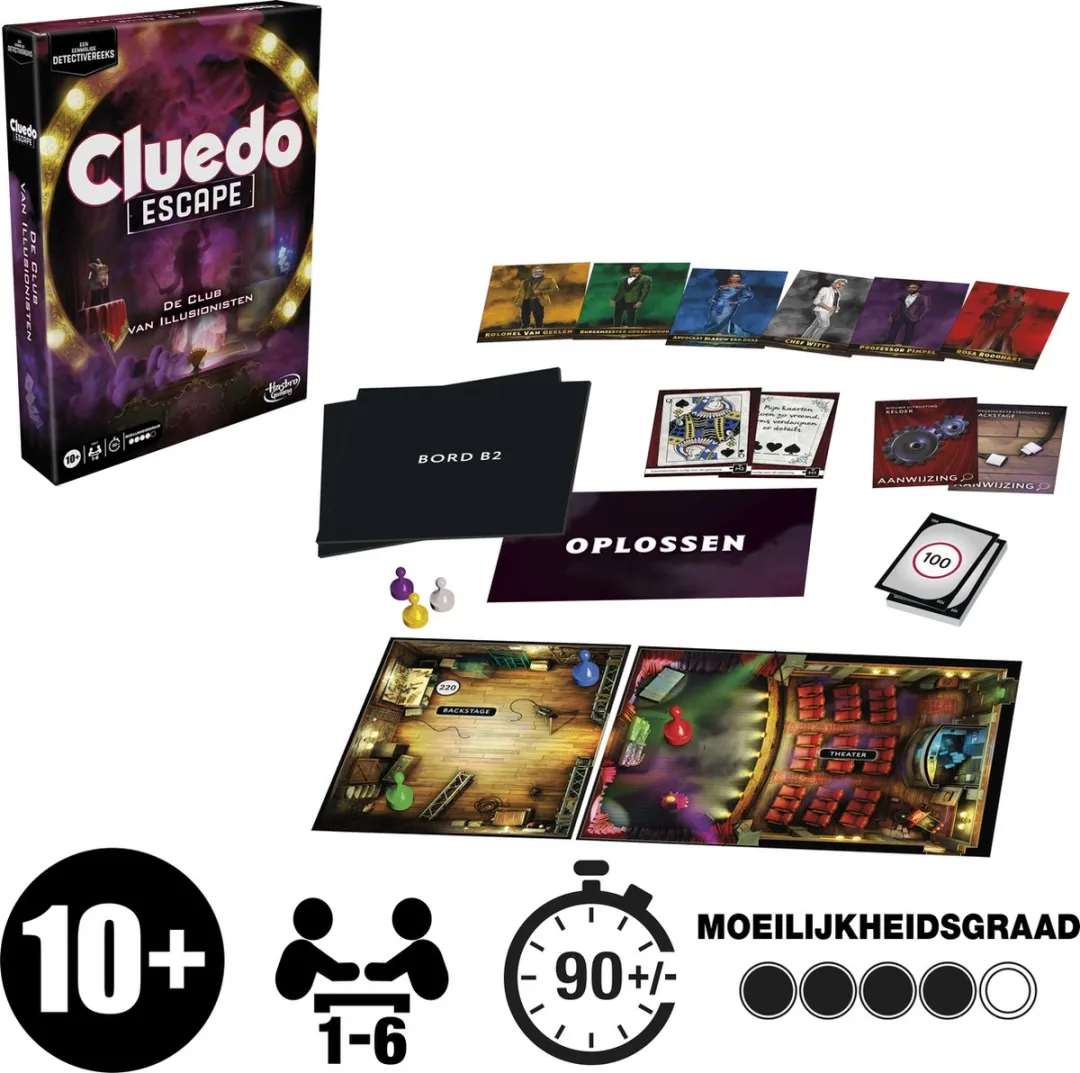 Hasbro Gaming Cluedo Escape The Illusionist Club - 6 Spelers
