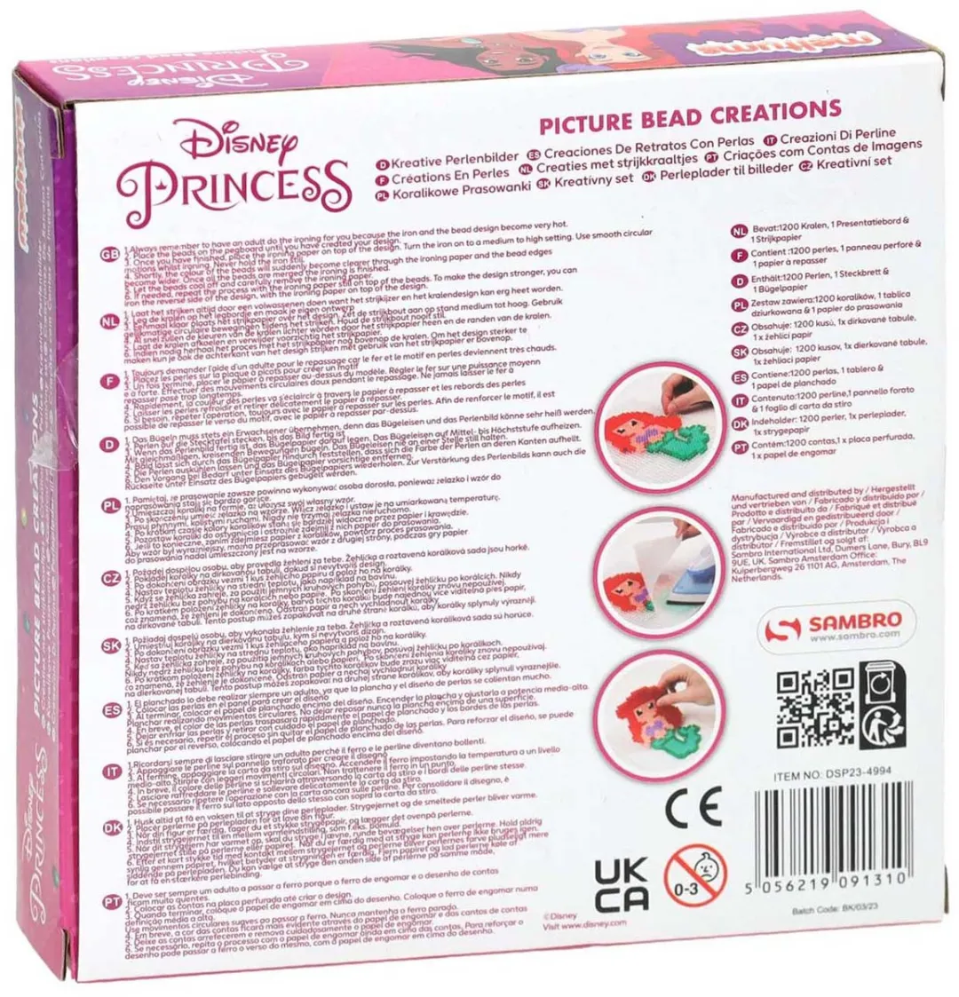 Disney Prinses Strijkkralenset 1200dlg - 2 Stuks - Meerkleurig