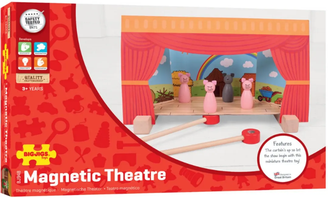 BIGJIGS Magnetic Theatre BJ948 - 18 Stuks - Meerkleurig