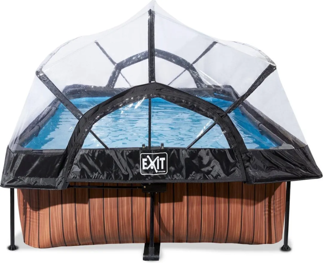 EXIT Wood Frame Zwembad 220x150x65cm - Bruin