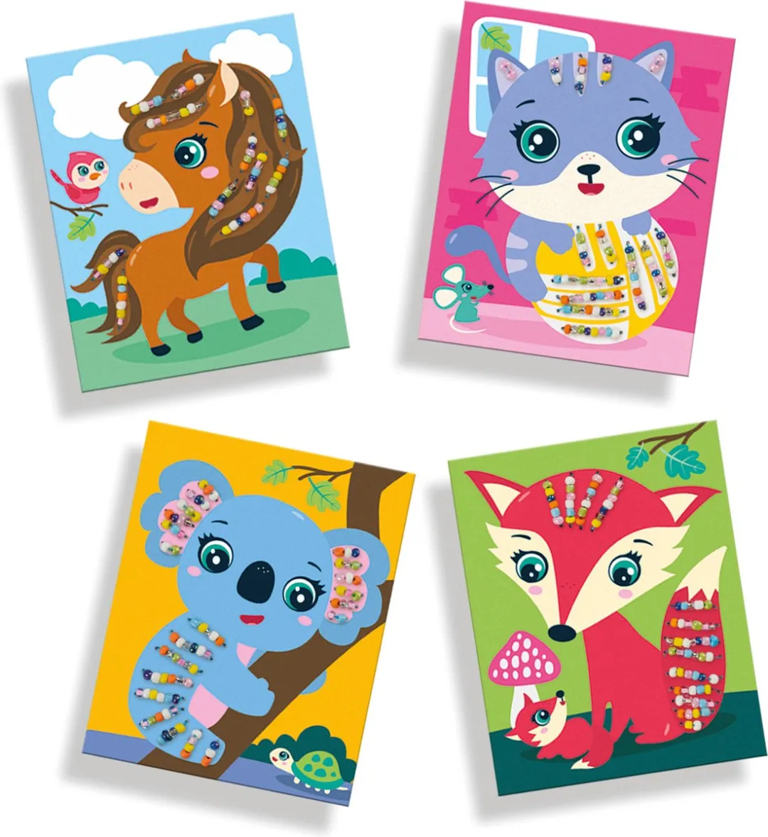 SES Creative Glaskralen Borduurkaarten - 4 Stuks